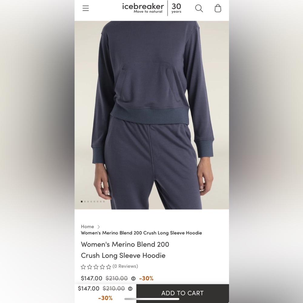 Icebreaker Merino Blend 200 Crush Long Sleeve Hoodie
